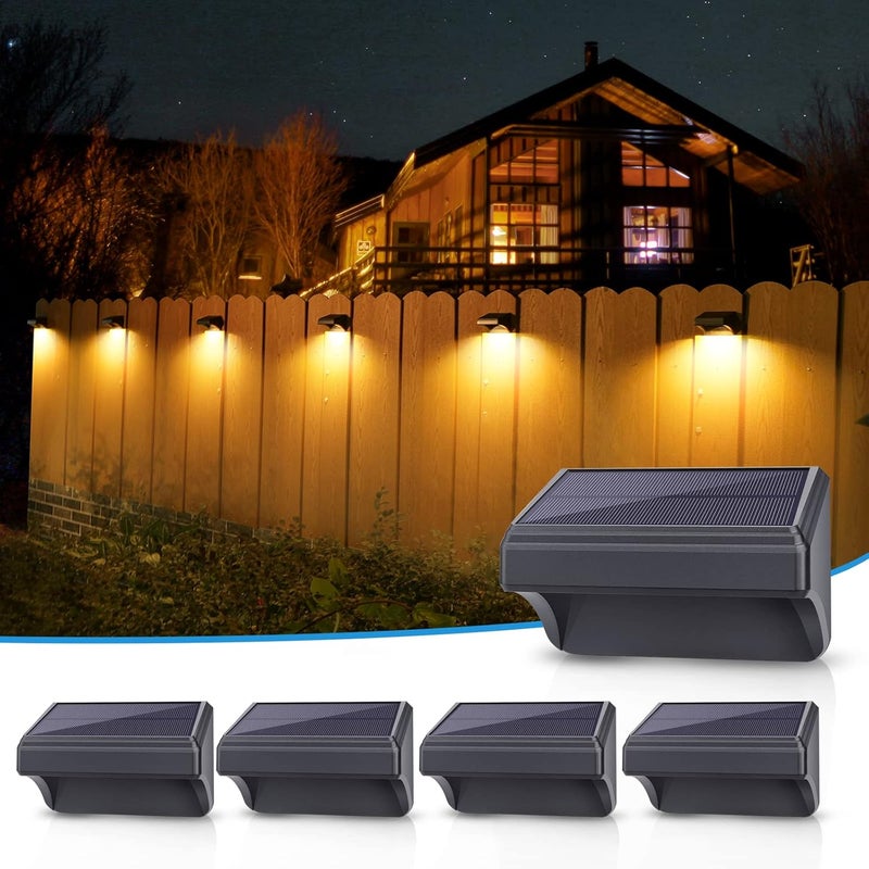 Aulanto Solar Led Deck Lights, Warm White & RGB Modes, Outdoor Waterproof for Backyard, Pool, Patio, Fence Post/Line (4Pack & 4Modes) - Image 1